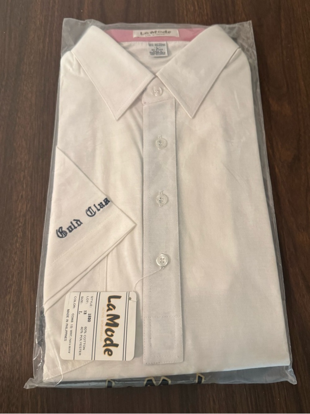Vintage La Mode Active Sportswear Los Angeles short sleeve polo shirt old stock